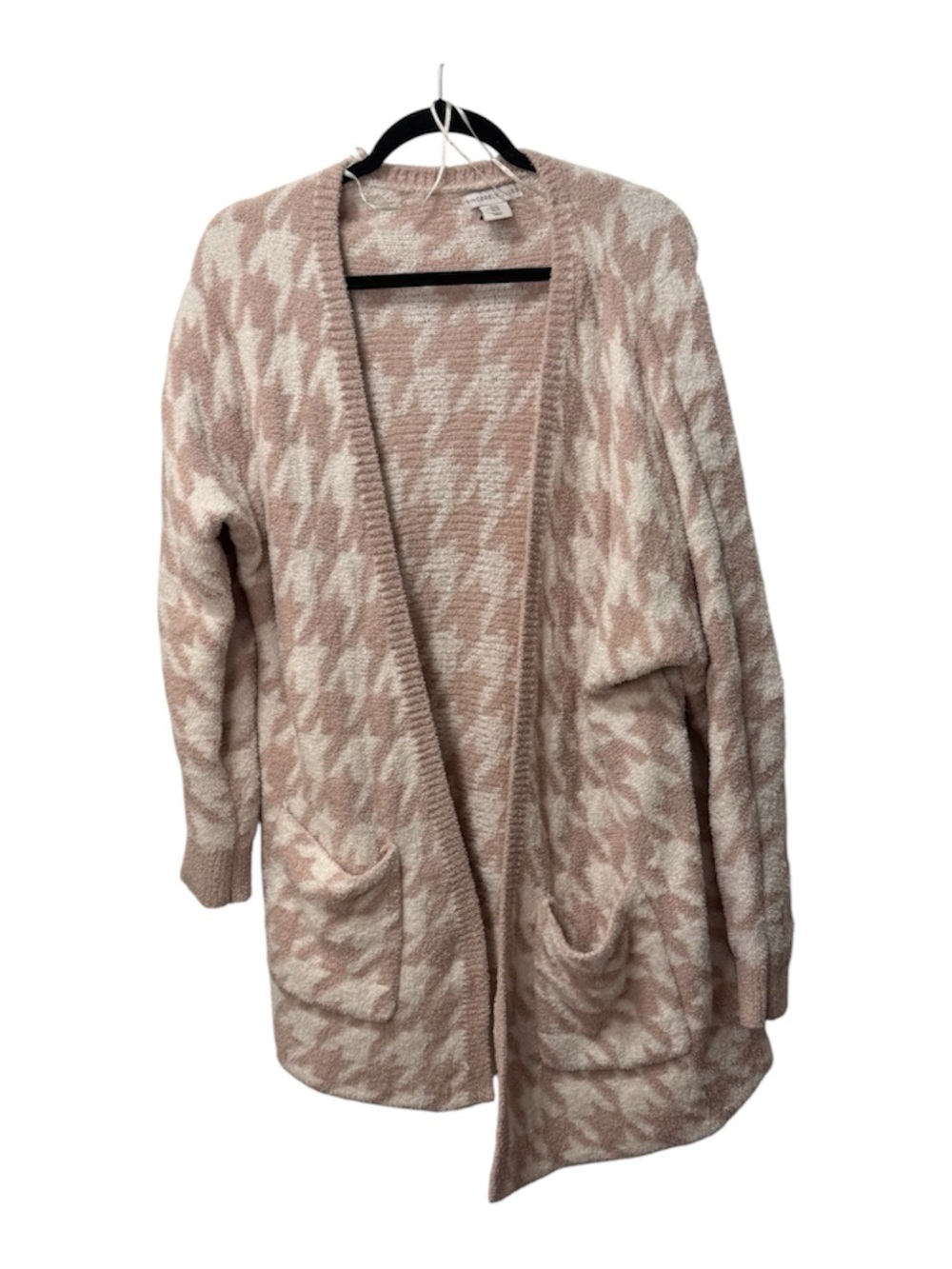 Sincerely Jules - Cozy Long Open Cardigan - Blush/White